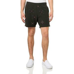 John Varvatos Neal Shorts Men’s Embroided Moss Green Casual Cotton Size: S NWT